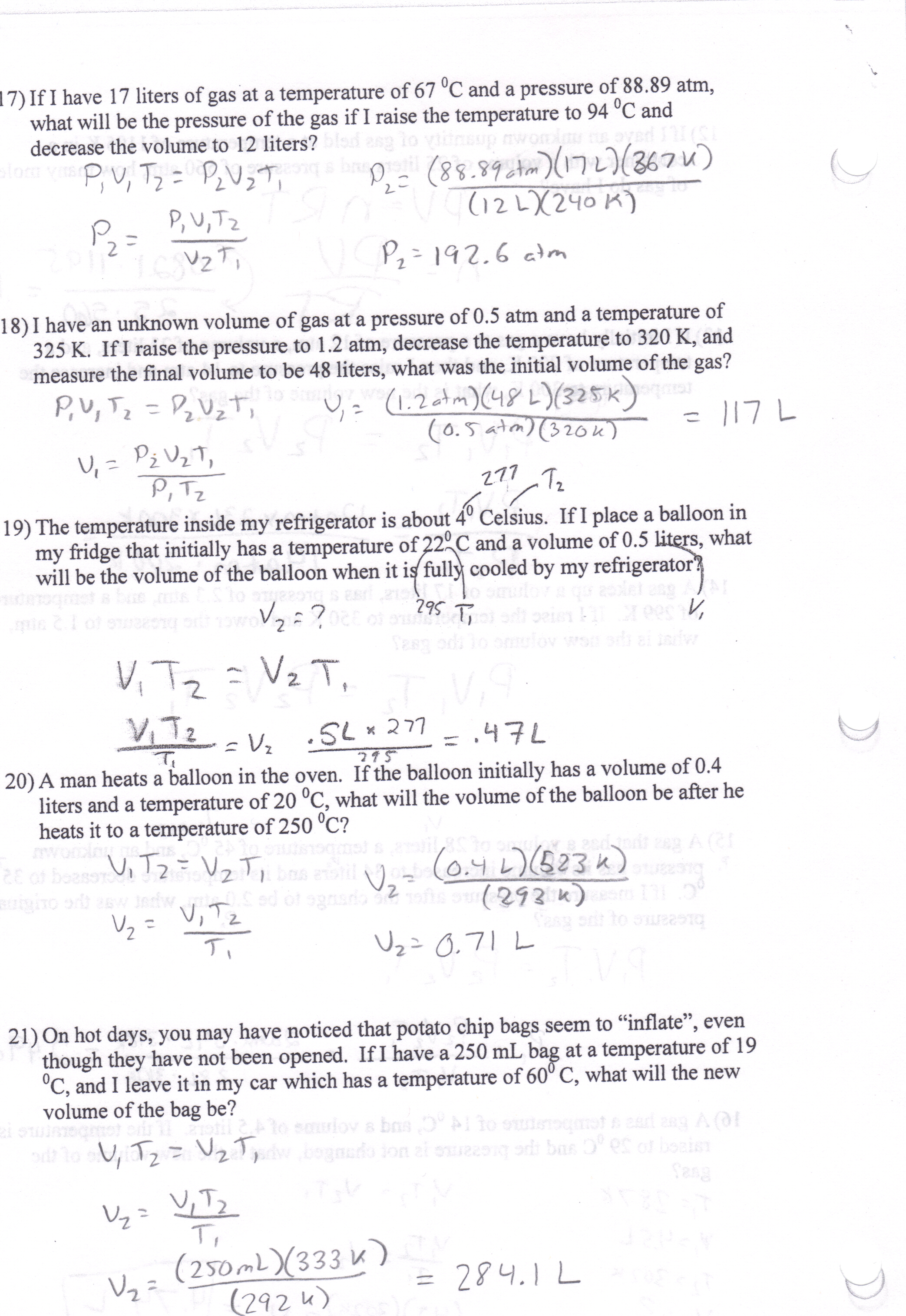 Boyles Law Worksheet Answer Key - Worksheet List Regarding Charles Law Worksheet Answers