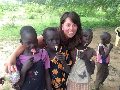 Miss G. with her students in South Sudan 